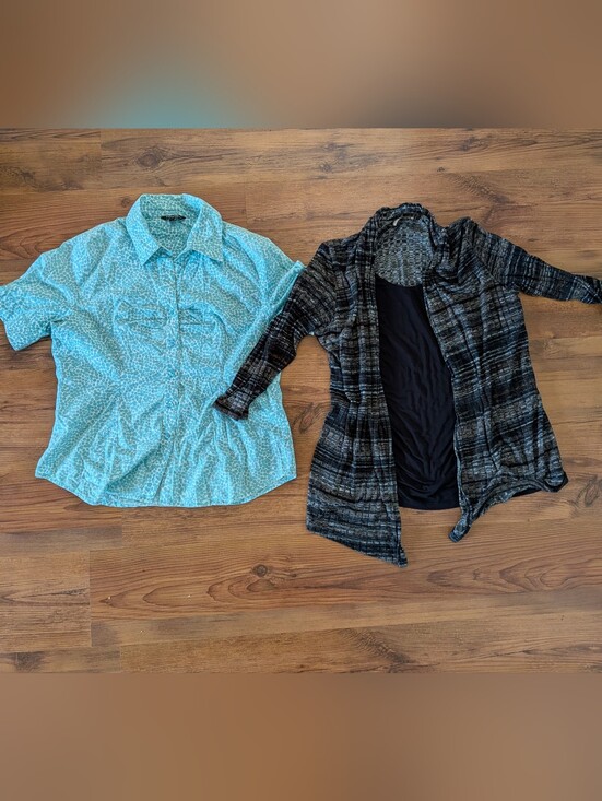 George and Brochure Tops - George Mint Polka Dot Button-Front Blouse And Brochure Top